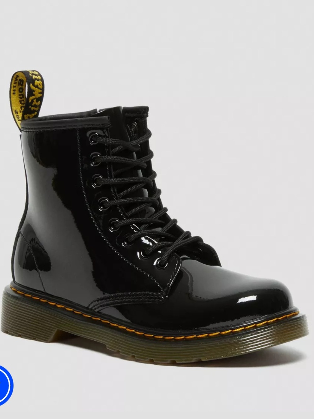 Dr. Marten’s Delaney Black Patent Leather Boots for Toddler Girl, size 11